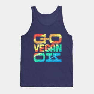 Rainbow Retro Go Vegan OK Tank Top